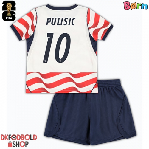 Forente stater Christian Pulisic #10 Hjemmebanesæt Børn VM 2026 Kort ærmer (+ korte bukser)